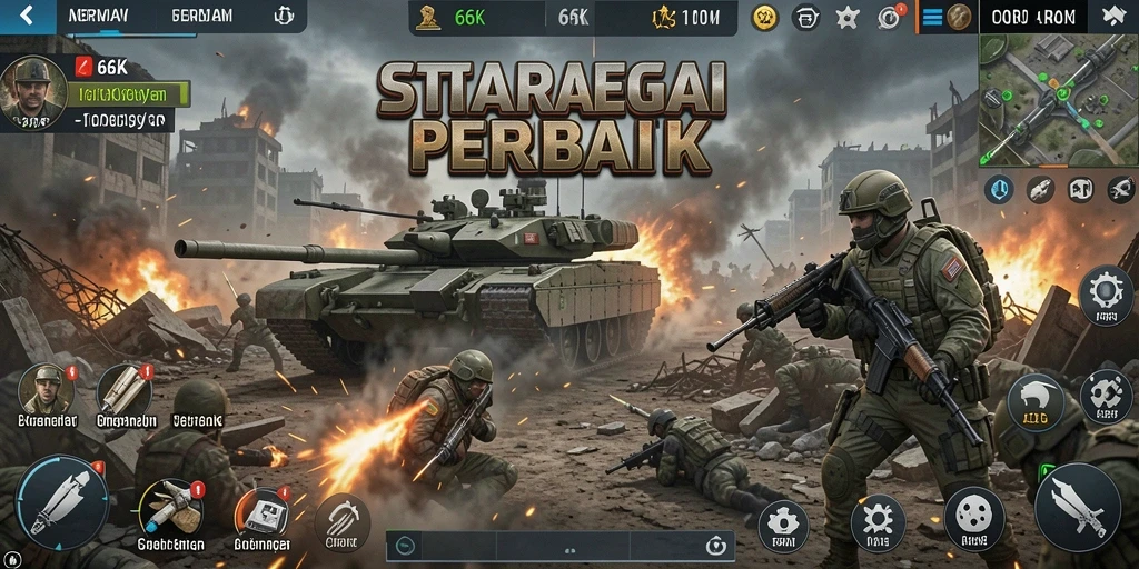 Gameplay intens saat merancang strategi di 66K.