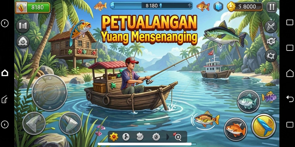 Tangkapan ikan besar dalam gameplay 8180 yang menegangkan.