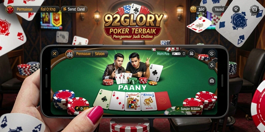 Tampilan gameplay Poker yang seru dan menantang di 92GLORY.