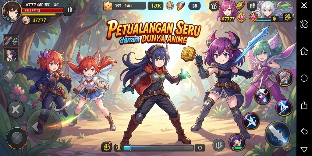 Tampilan screenshot gameplay A7777 yang penuh warna dan menakjubkan.