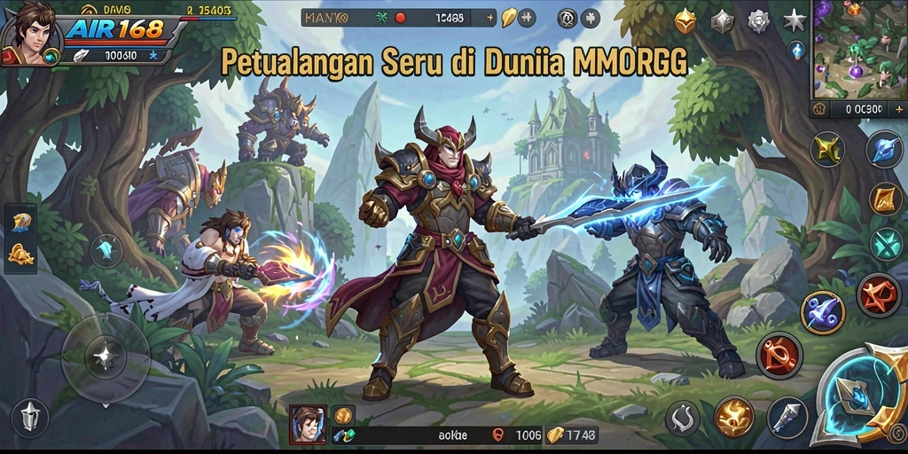 Tampilan seru gameplay MMORPG di AIR168 dengan petualangan epik.