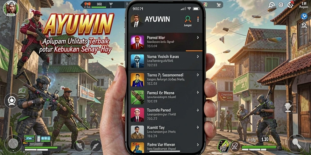 Tampilan utama AYUWIN dengan fitur utilitas yang intuitif.