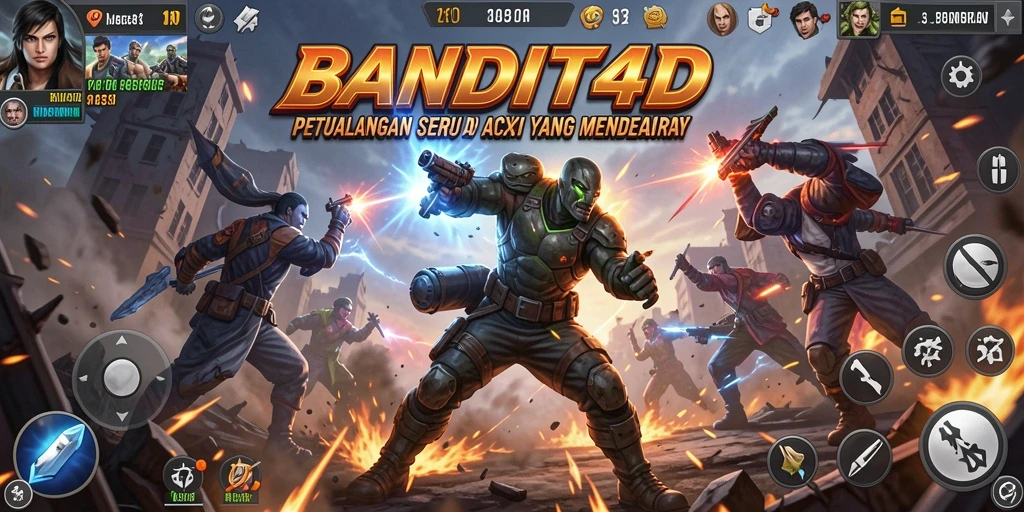 Screenshot utama BANDIT4D menampilkan momen seru dalam gameplay aksi yang mendebarkan.
