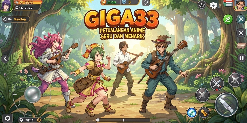 Tampilan gameplay GIGA33 yang memukau dengan karakter anime.
