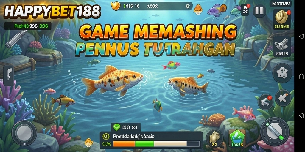 Screenshot gameplay HAPPYBET188 dengan aktivitas memancing yang seru.