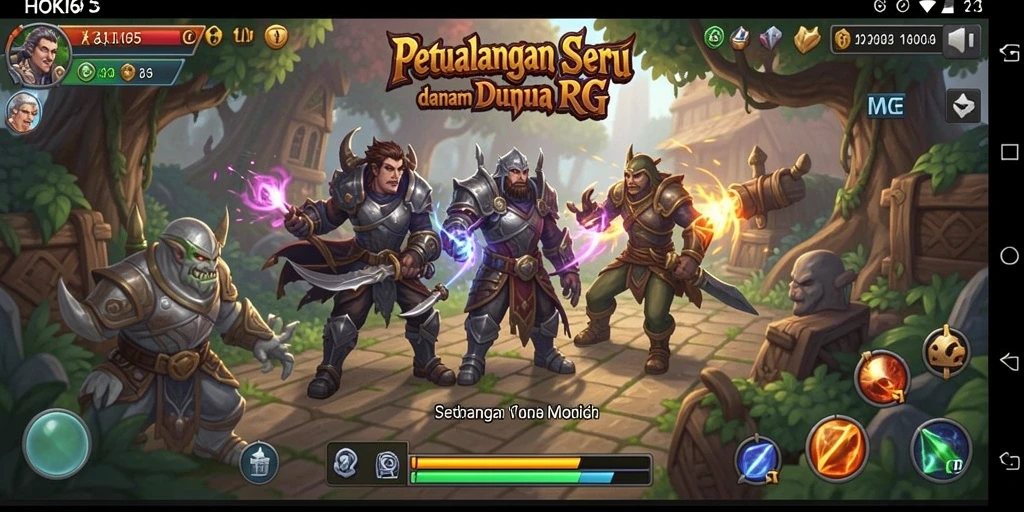 Tampilan gameplay RPG yang mendebarkan dan penuh aksi.