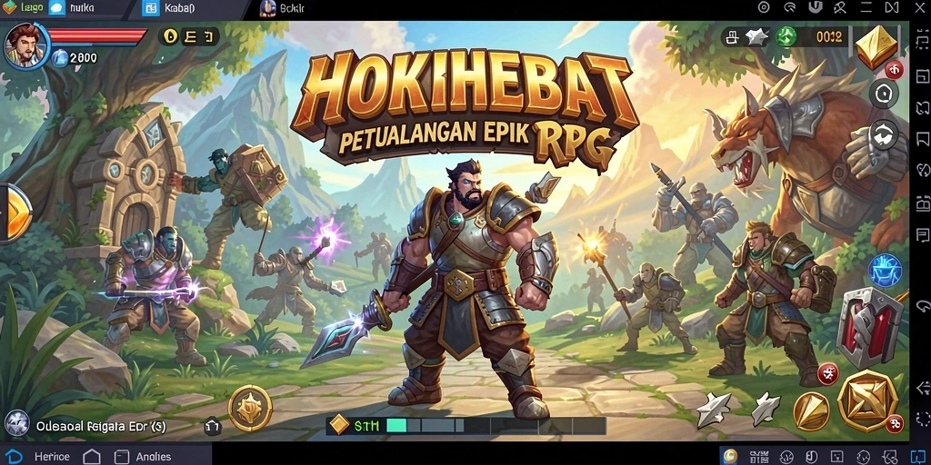 Tangkapan layar HOKIHEBAT menunjukkan aksi pertempuran RPG yang mendebarkan.