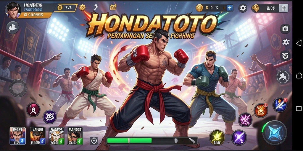 Screenshot HONDATOTO menampilkan aksi pertarungan yang mendebarkan.