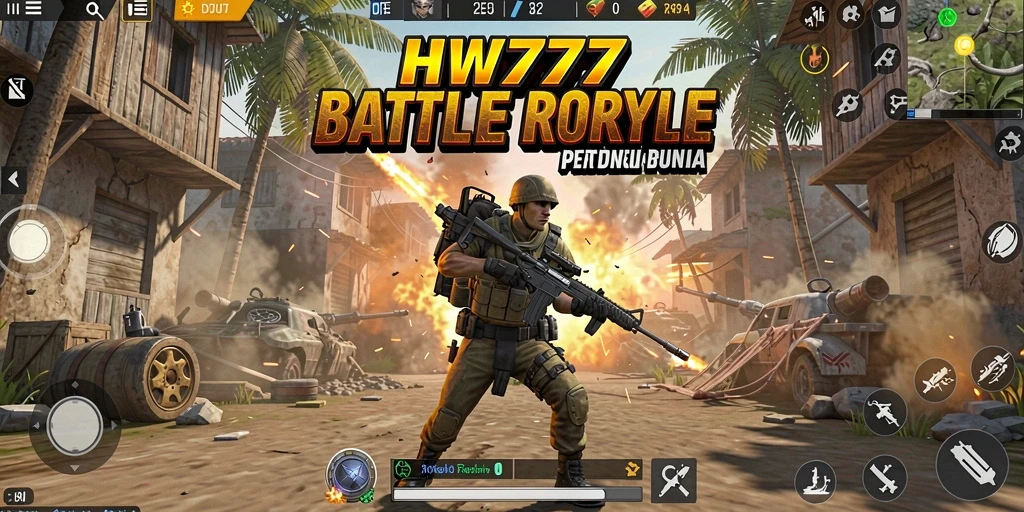 Gameplay HW777 yang mendebarkan dalam pertarungan Battle Royale.