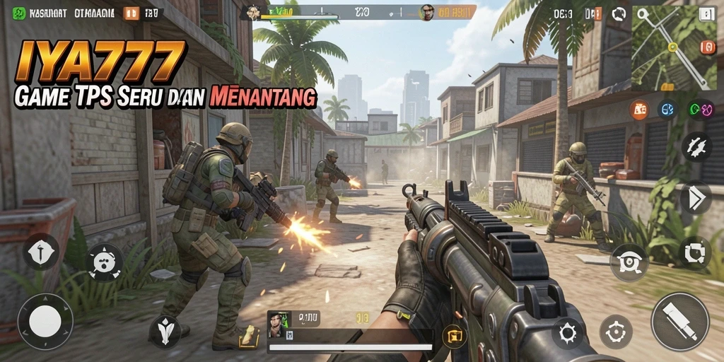 Tampilan gameplay IYA777 yang mendebarkan dalam aksi TPS.