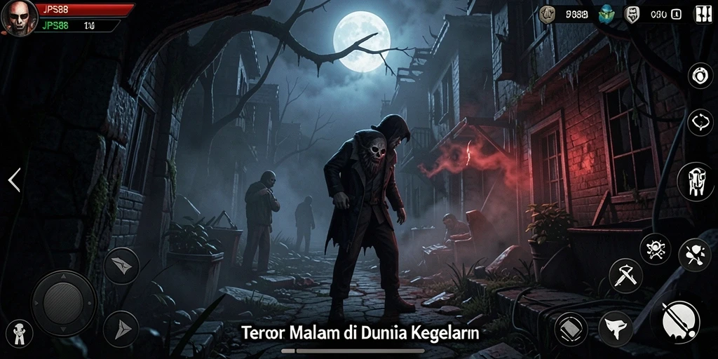 Tampilan menegangkan dalam gameplay JPS88 saat menjelajahi kegelapan.