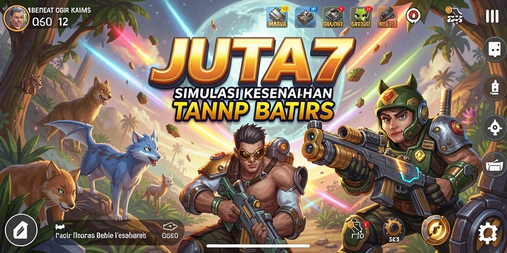 Screenshot menunjukkan momen gameplay seru di JUTA7.
