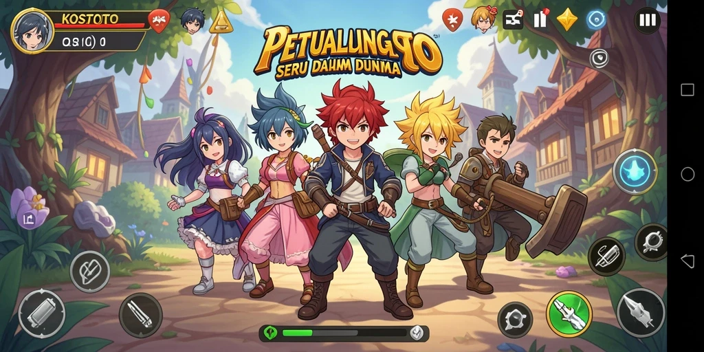 Screenshot KOSTOTO menampilkan aksi seru di dunia Anime.