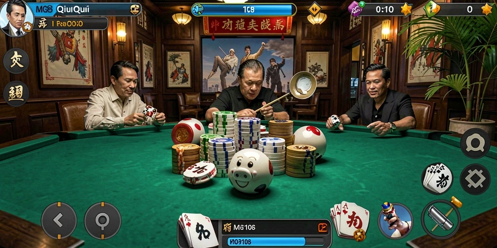 Screenshot gameplay QiuQiu yang mendebarkan di MG108.