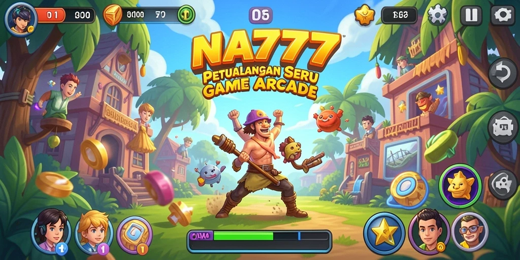 Tampilan gameplay utama NA777 yang menampilkan aksi arcade yang seru.