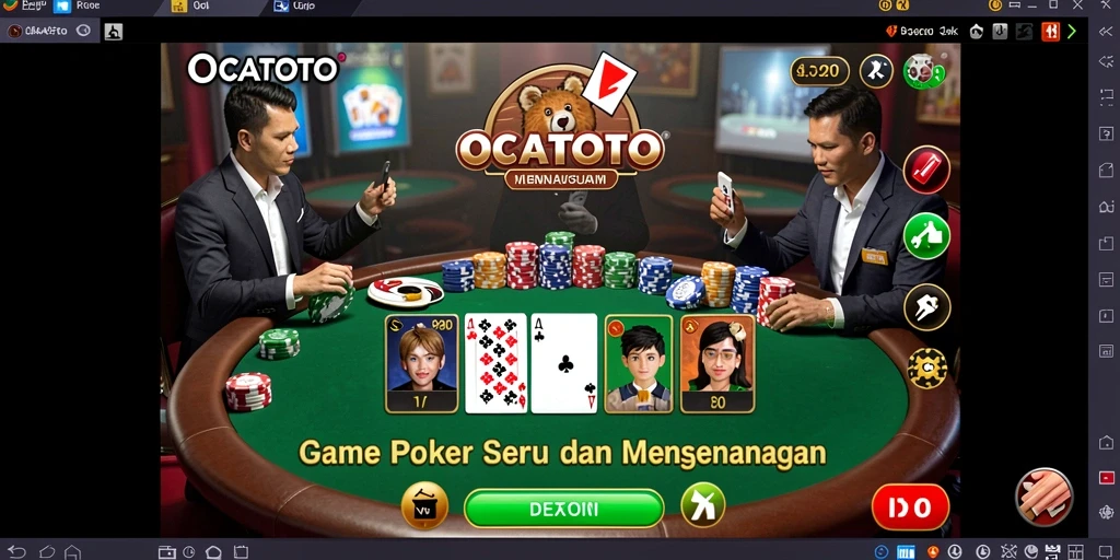 Screenshot gameplay OCATOTO menampilkan aksi intens permainan Poker.