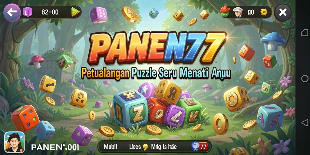 Screenshot menunjukkan momen seru saat memecahkan teka-teki di PANEN77.