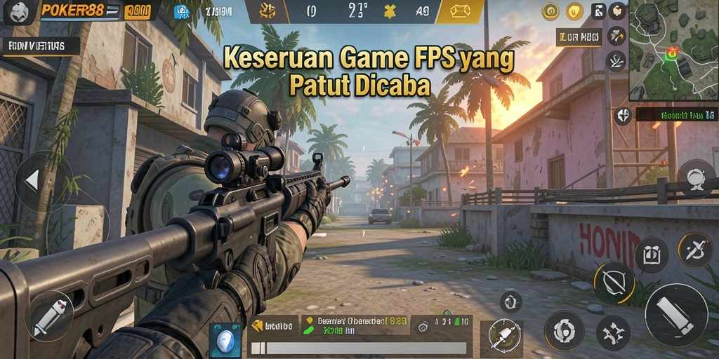 Tampilan gameplay FPS POKER88 yang mendebarkan dan seru.