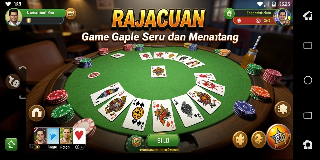 Menampilkan gameplay seru Gaple di RAJACUAN.