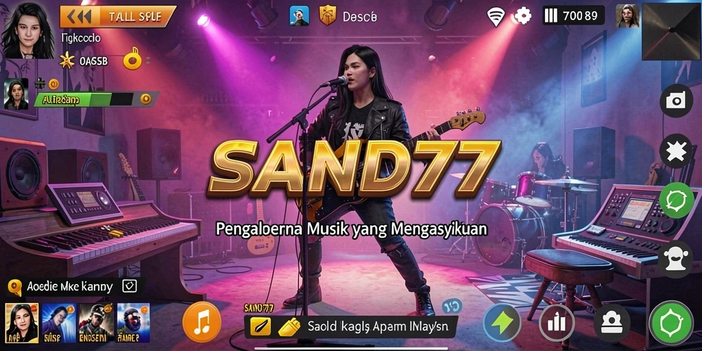 Screenshot gameplay SAND77 yang menunjukkan interaksi musik.