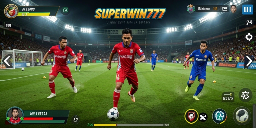 Tampilan gameplay <strong>SUPERWIN777</strong> yang mendebarkan dengan aksi sepak bola yang cepat.