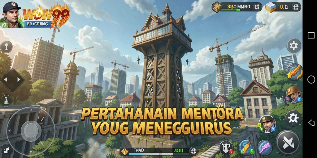 Tangkapan layar WOW99 menampilkan aksi menegangkan dari gameplay Tower Defense.
